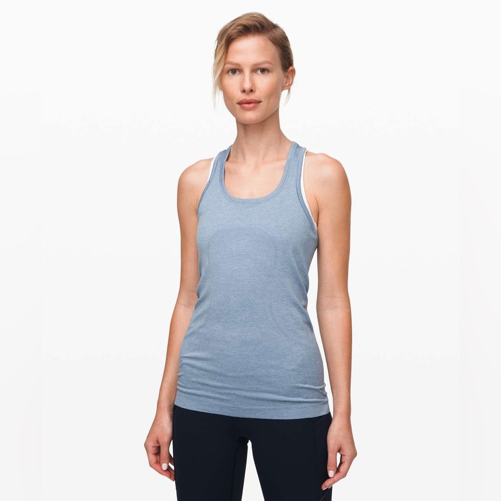 Lululemon Swiftly Tech Racerback Tank Top - size 10 - Ice Cap/Tempest Blue